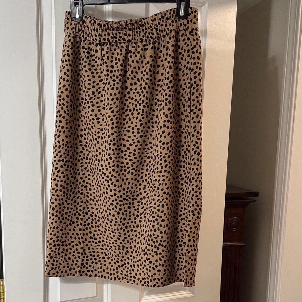 J.Crew Factory - Leopard Print, Elastic waist, Midi Skirt- XSmall